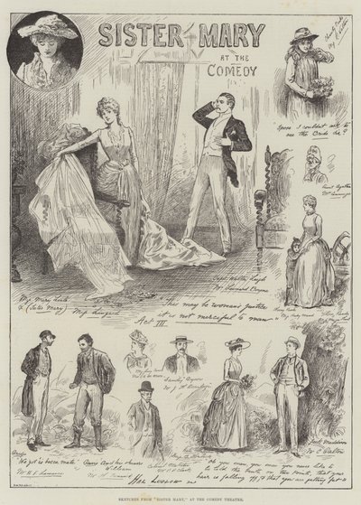Croquis de Sister Mary, au Comedy Theatre - Henry Stephen Ludlow